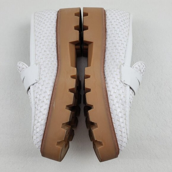 Franco Sarto Balin Lug Sole Loafer Womens 8.5 White Slip On Preppy Platform Flat - Picture 7 of 13